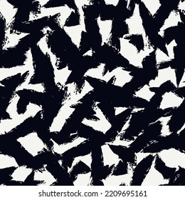Pintar pincel muestra un patrón sin fisuras. Grunge textura de camuflaje. Huella de pinceles manchada. Fondo de diseño de mano libre. Ornamento a mano de moda. Papel mural abstracto dibujado a mano artístico