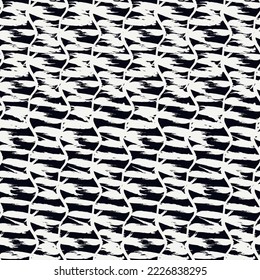Paint brush smears seamless pattern. Natural organic camouflage texture. Brushstrokes spotted print. Freehand design background. Trendy handdrawn ornament. Artistic hand drawn abstract wallpaper