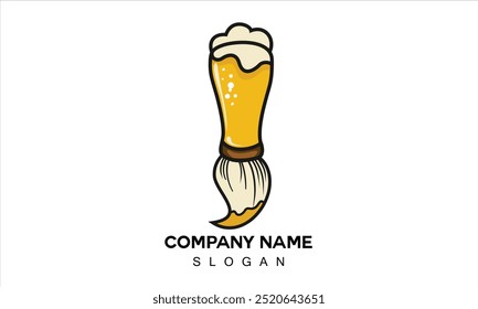 paint brush and soda drink logo