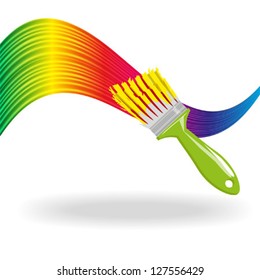 paint brush spectrum line, isolated on white background vector