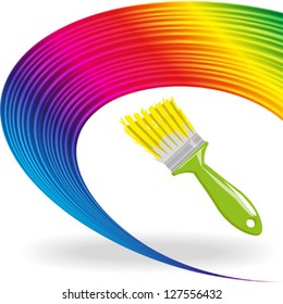 paint brush spectrum line, isolated on white background vector