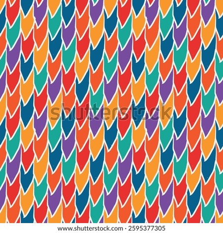 Paint brush squama seamless pattern. Asian traditional ornament. Repeated scallops. Fish scale wallpaper. Bird feather. Ethnic motif. Geometrical digital paper. Tribal textile print. Vector art work.