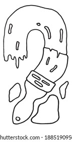 Dibujar pegatinas de pincel en estilo doodle
