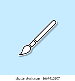 Paint brush sticker icon. Simple thin line, outline vector of web icons for ui and ux, website or mobile application