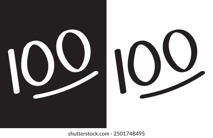 Paint brush stroke of 100 number.
