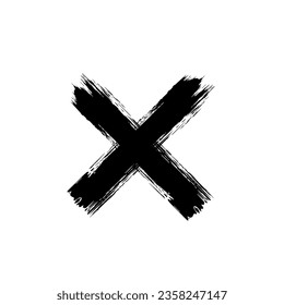 Paint Brush, Brush Stroke, Abstraktion Cross Form, kann für Logo Gram, Kunstillustration, Mark oder Graphic Design Element. Vektorgrafik