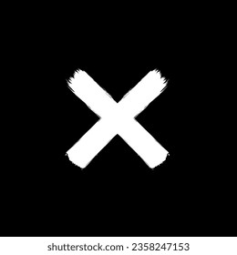 Paint Brush, Brush Stroke, Abstraction Cross shape, can use for Logo Gram, Art Illustration, Mark, or Graphic Design Element. Vector Illustration