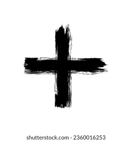 Paint Brush, Brush Stroke, Abstraction Plus shape, can use for Logo Gram, Art Illustration, Mark, or Graphic Design Element. Vector Illustration