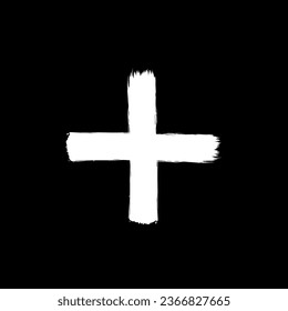 Paint Brush, Brush Stroke, Abstraction Plus shape, can use for Logo Gram, Art Illustration, Mark, or Graphic Design Element. Vector Illustration