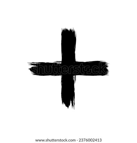 Paint Brush, Brush Stroke, Abstraction Plus shape, can use for Logo Gram, Art Illustration, Mark, or Graphic Design Element. Vector Illustration