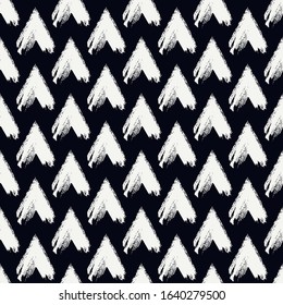Paint brush stroke arrows seamless pattern. Hand drawn direction sign surface print. Freehand pointer symbols background. Grunge design artistic texture. Vector abstract wallpaper. Graphic art