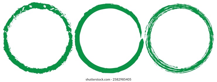 Paint Brush Stroke Circle Isolated On White Background. Vector. circle brush lines.