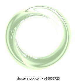 Paint Brush Stroke Circle Isolated On White Background. Vector. Watercolor