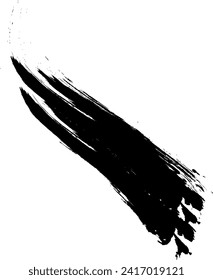Paint brush stroke grunge hand drawn curved black artistic element vector design background