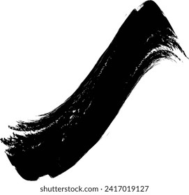 Paint brush stroke grunge hand drawn curved black artistic element vector design background