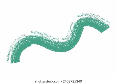 paint brush stroke. Hand drawn grunge squiggle element. white; green icon in flat style of curved and wavy lines. Chaotic ink brush scribble for decor.
