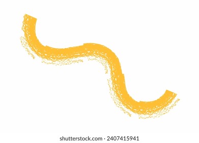 trazo de pincel. Elemento de acequia de grunge dibujado a mano. icono amarillo, blanco en estilo plano de líneas curvas y onduladas. Pincel de tinta caótica para la decoración.
