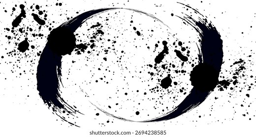 paint brush stroke, ink splatter and artistic design elements. Dirty watercolor texture, box, frame, grunge background, splash or creative shape for social media.