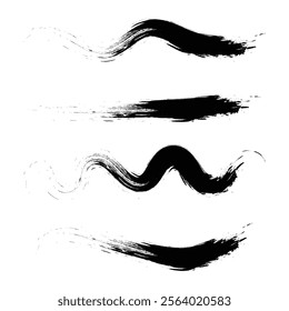 Paint Brush Stroke Lines Set