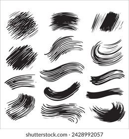 Paint brush stroke set, brush stroke abstract shapes, Vector black paint, ink brush stroke, brush, line or texture..