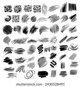 Paint brush stroke set, brush stroke abstract shapes, Vector black paint, ink brush stroke, brush, line or texture..