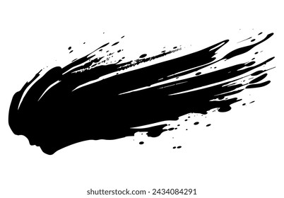 paint brush stroke silhouette, Collection of brush stroke for black ink paint
