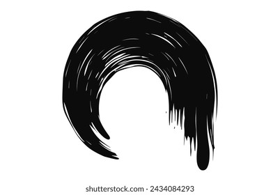 paint brush stroke silhouette, Collection of brush stroke for black ink paint
