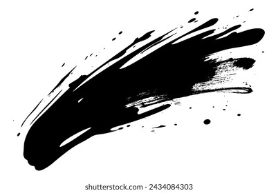 paint brush stroke silhouette, Collection of brush stroke for black ink paint
