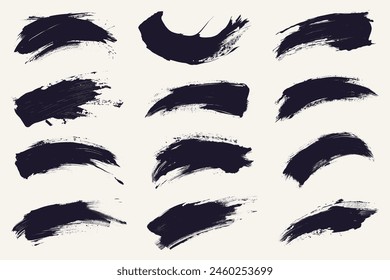 Paint brush stroke vector collection