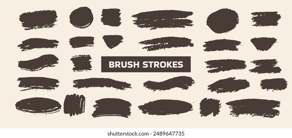 Pinselstriche zeichnen. Schwarze Tinte Grunge Pinselstriche.