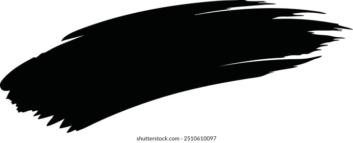 Paint Brush Strokes Black Silhouette Design.