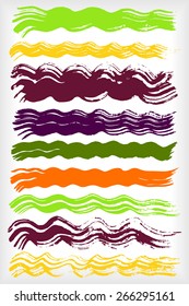 Paint brush strokes collection. Set of vector paint brush strokes. Colorful design elements. EPS10 vector elements isolated on white.