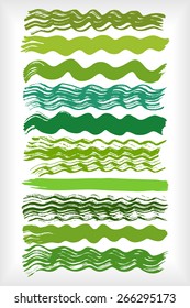 Paint brush strokes collection. Set of vector paint brush strokes. Colorful design elements. EPS10 vector elements isolated on white.
