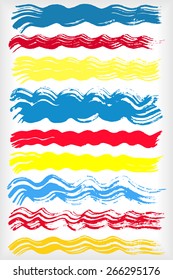 Paint brush strokes collection. Set of vector paint brush strokes. Colorful design elements. EPS10 vector elements isolated on white.