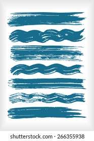 Paint brush strokes collection. Set of vector paint brush strokes. Colorful design elements. EPS10 vector elements isolated on white.