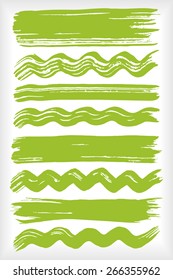 Paint brush strokes collection. Set of vector paint brush strokes. Colorful design elements. EPS10 vector elements isolated on white.