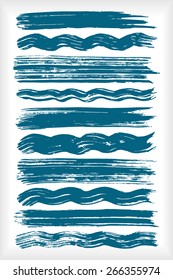 Paint brush strokes collection. Set of vector paint brush strokes. Colorful design elements. EPS10 vector elements isolated on white.