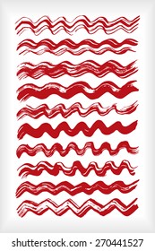 Paint brush strokes collection. Set of vector paint brush strokes. Colorful design elements. EPS10 vector elements isolated on white.