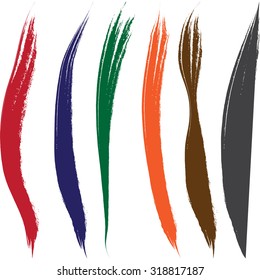 Paint brush strokes collection. Set of vector paint brush strokes. Colorful






