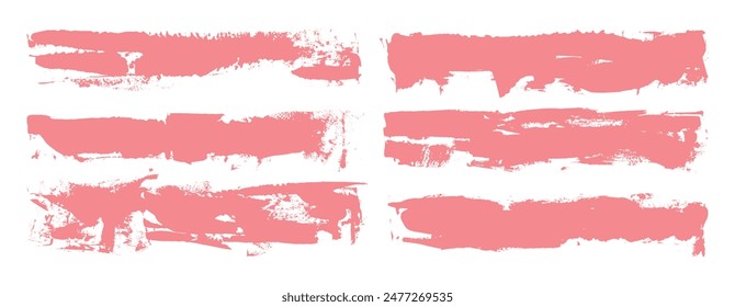 Paint brush strokes element set. Grunge painting brushes design bundle. Artistic hand drawn stroke. Smear and smudge ink stroke.