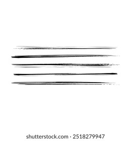 Paint brush strokes elements, freehand artistic water color abstract shape dirty grunge style stroke smear inked lines set design for drawing and background in a vector illustration