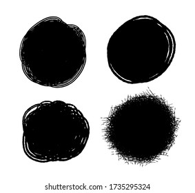 Paint brush strokes and grunge stains. Vector collection.