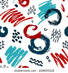 paint brush strokes marker pen textures shapes seamless pattern background