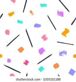 paint brush strokes seamless pattern