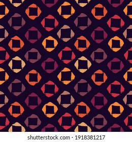 Paint brush strokes seamless pattern. Freehand grunge design background. Squares, diamonds mosaic motif. Modern minimal ornament. Trendy handdrawn geometric print. Artistic abstract vector wallpaper