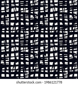 Die Pinselstriche sind nahtlos. Freehand Grunge Design Hintergrund. Crosses motif moderne minimalistische Ornament. Trendy handgezeichnet doodle geometrische Druck. Künstlerisch gezeichnete abstrakte Vektorhintergrund