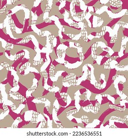 Paint brush strokes seamless pattern. Freehand design background. artistic  motif modern minimal ornament. Trendy handdrawn doodle geometric print. Artistic hand drawn abstract