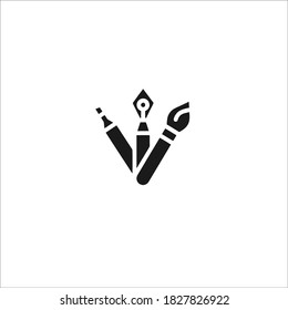 Logotipo del símbolo del pincel de pintura. Ilustración vectorial.