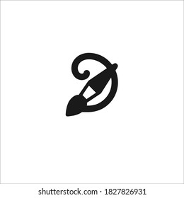 Paint Brush Symbol Logo. Vector Illustration.
