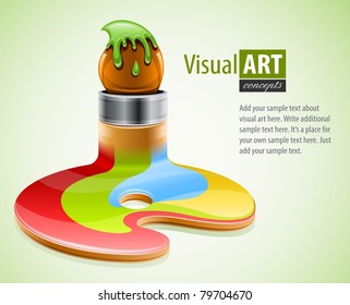 Paint Brush As Symbol Of Visual Art Vector Illustration